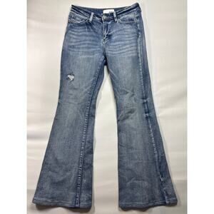 Vervet Women's Distressed Flare Blue Stretch Denim Jeans‎ - Size 28 (28x30)